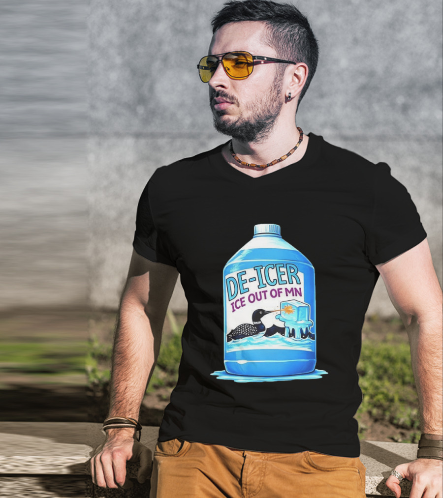 De Icer Ice Out Of MN Loon Anti ICE Protest Minnesota Loon T-Shirt