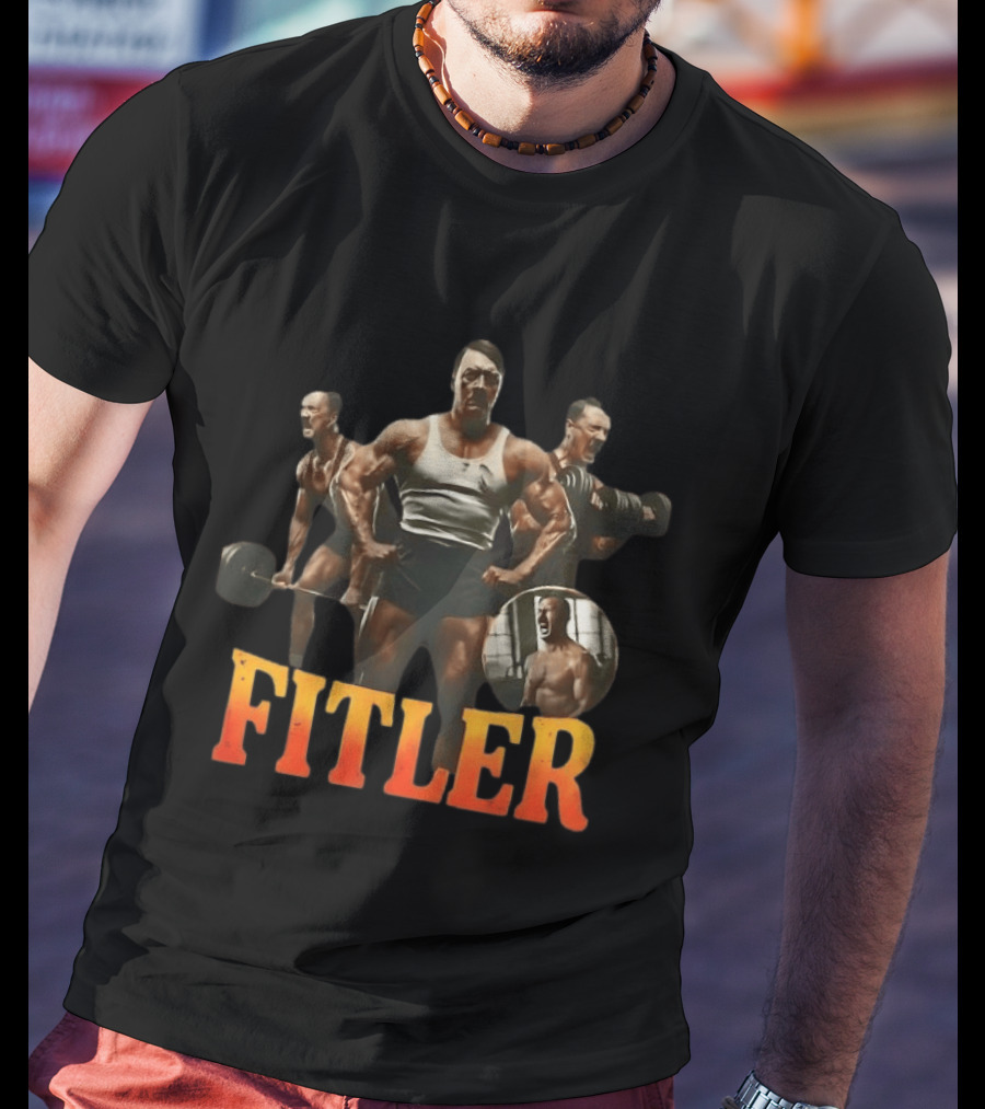 Fitler Hitler Bodybuilding Caricature T-Shirt