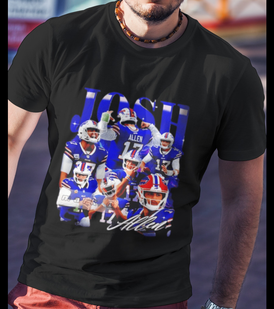 Buffalo Bills Josh Allen Quarterback Celebration Montage T-Shirt