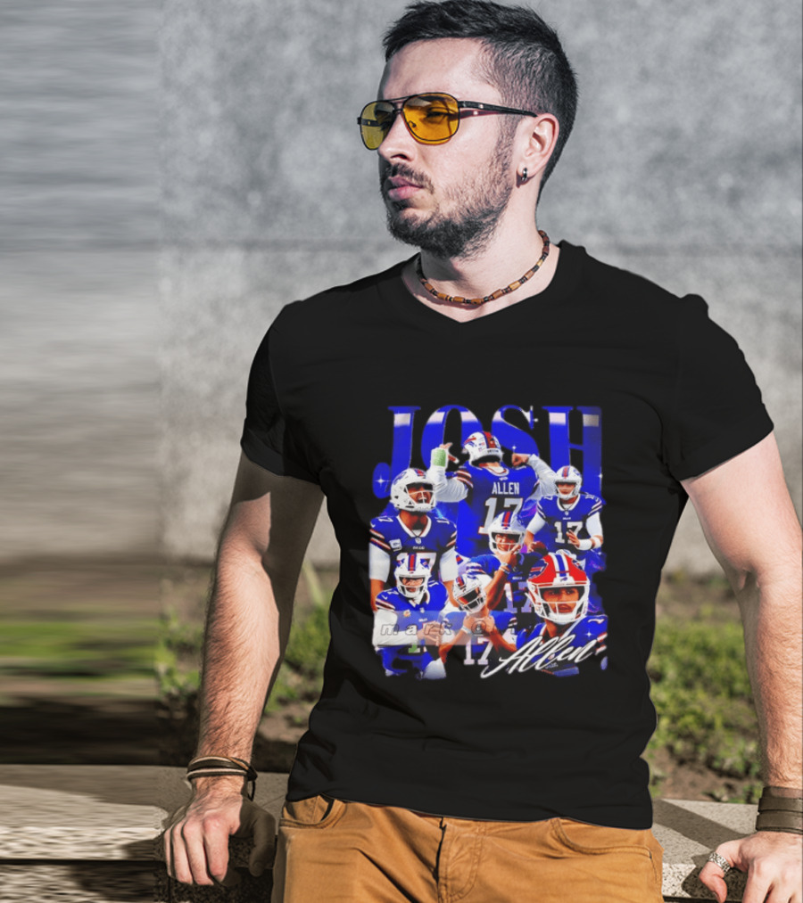 Buffalo Bills Josh Allen Quarterback Celebration Montage T-Shirt