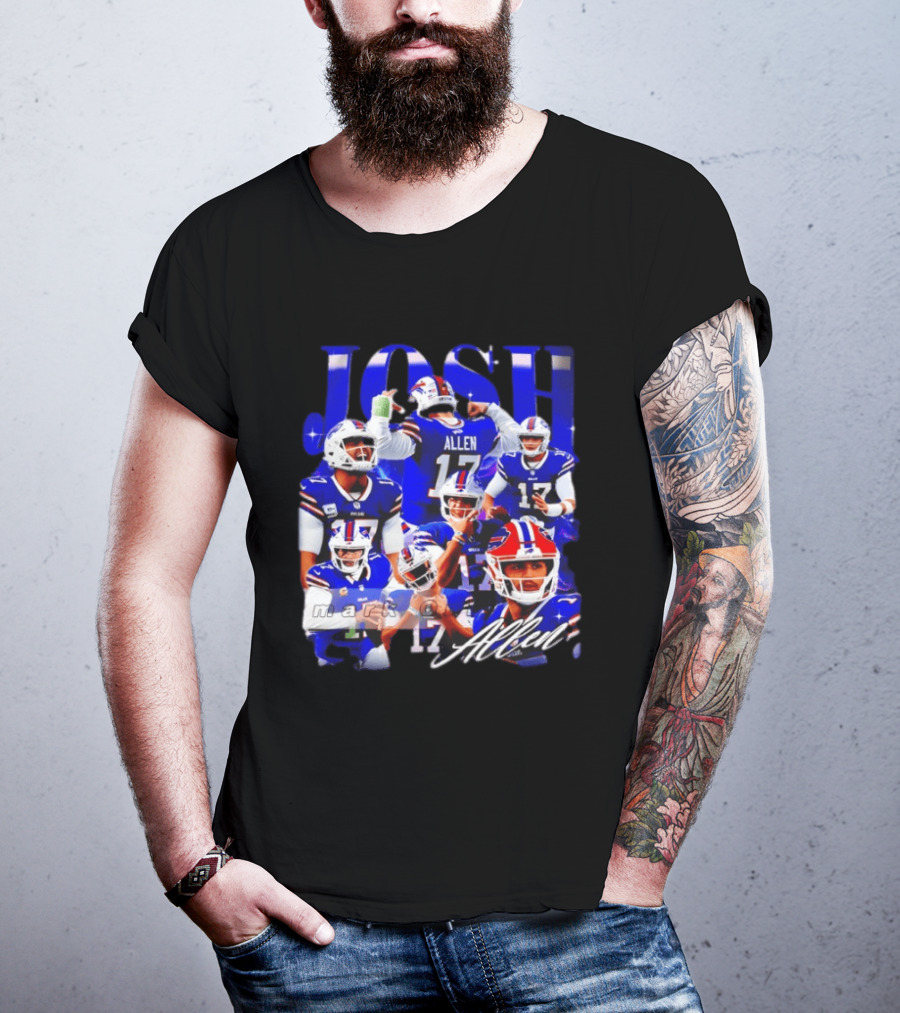 Buffalo Bills Josh Allen Quarterback Celebration Montage T-Shirt