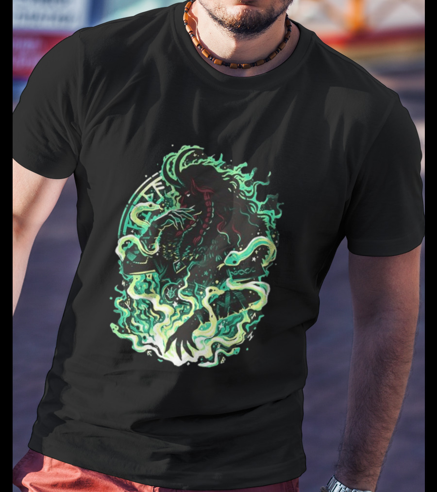Loki Norse God Of Mischief Mythology With Serpents And Runes T-Shirt