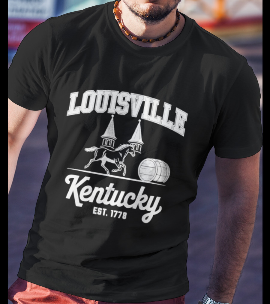 Louisville Kentucky Est 1778 Traditions Horse Racing Barrel T-Shirt