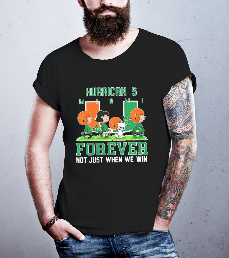Peanuts Miami Hurricanes NCAA Football Forever Loyalty Charlie Brown Snoopy Lucy T-Shirt