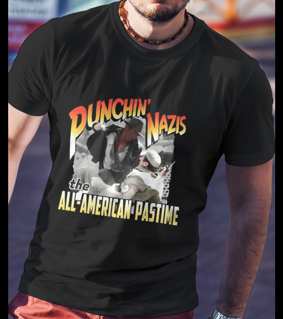 Punchin' Nazis The All American Pastime Vintage Action Scene T-Shirt