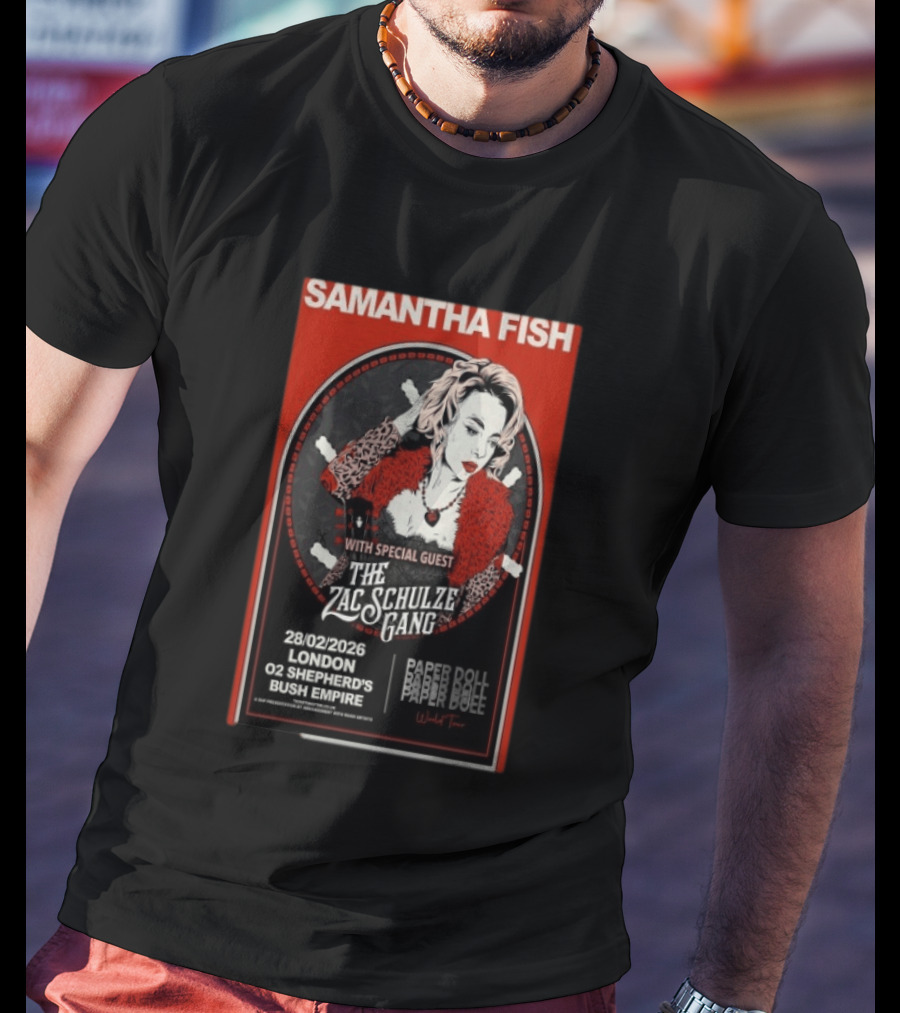Samantha Fish London 2026 O2 Shepherd's Bush Empire With Zac Schulze Gang T-Shirt