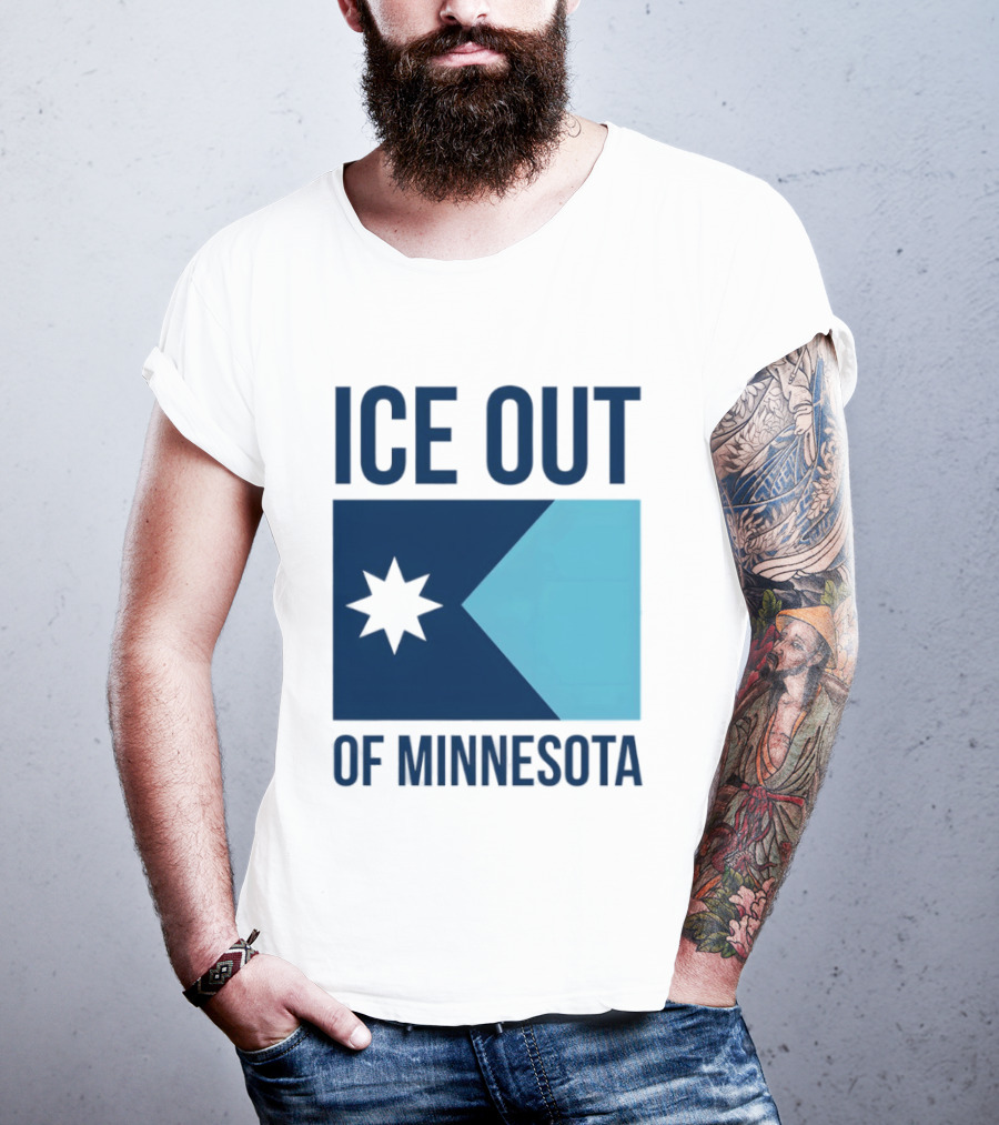 ICE Out Of Minnesota Star Flag T-Shirt