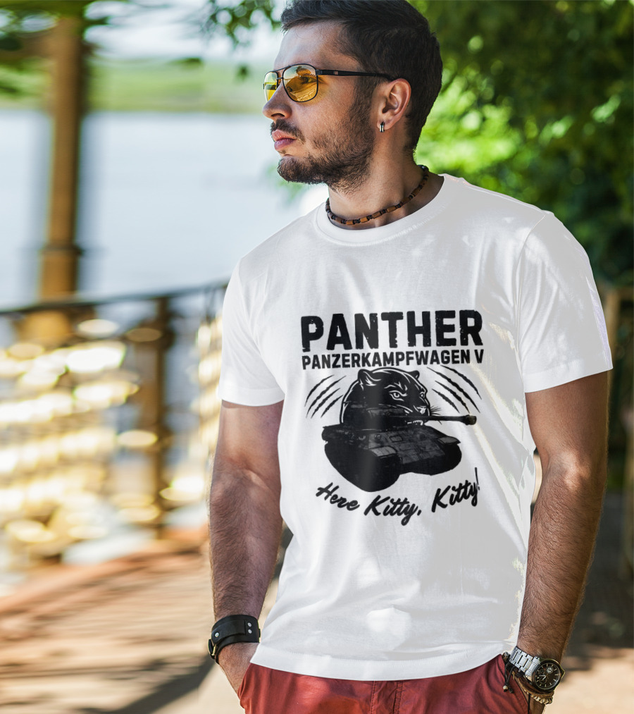 Panzerkampfwagen V Panther Tank Here Kitty Kitty T-Shirt