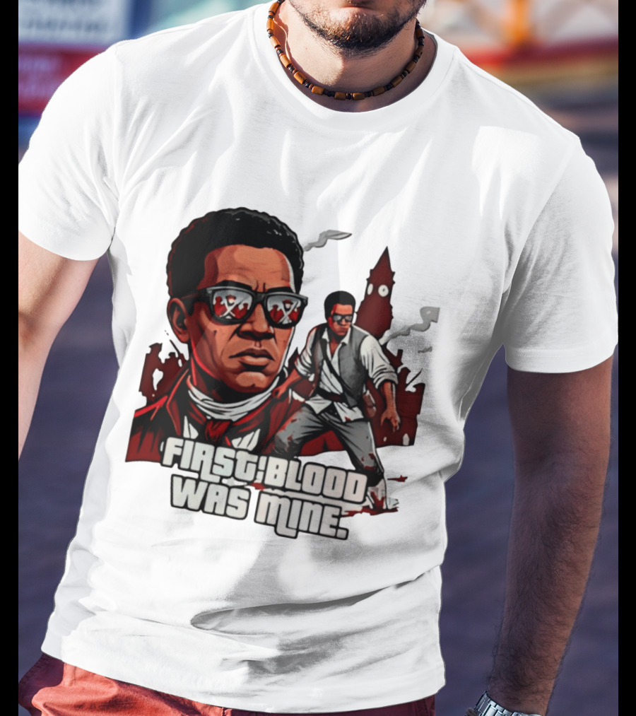 First Blood Was Mine Cool Character Action Scene T-Shirt