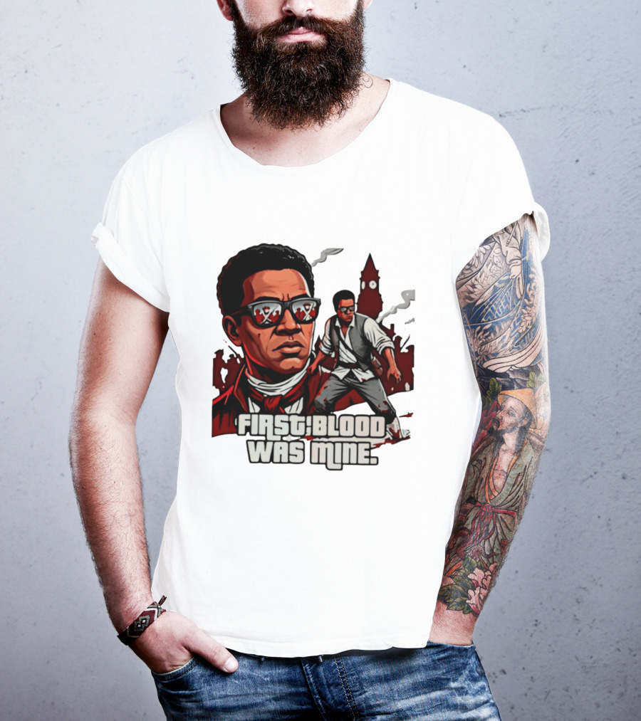 First Blood Was Mine Cool Character Action Scene T-Shirt