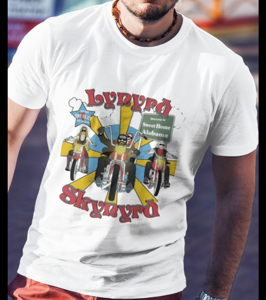 Lynyrd Skynyrd Road Trippin Welcome To Sweet Home Alabama Route 66 Biker Adventure T-Shirt