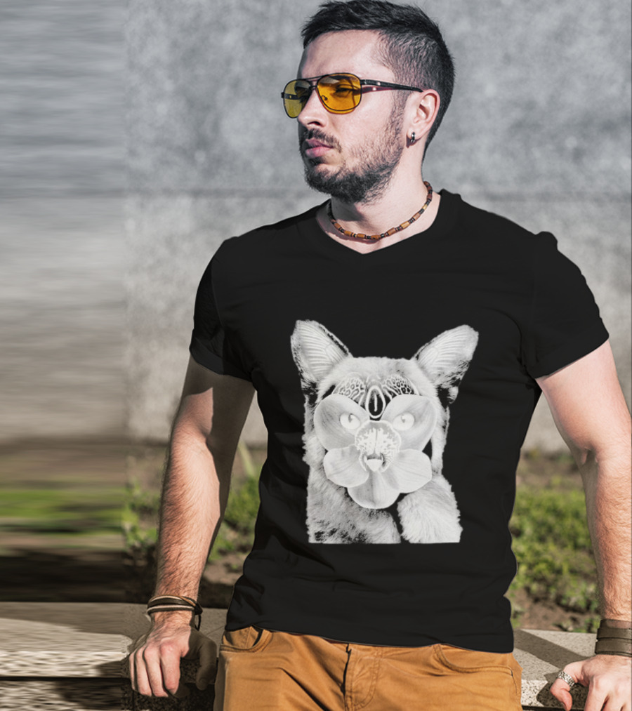 Galantis Palladium Cat Mask Orchid Eyes Black And White T-Shirt