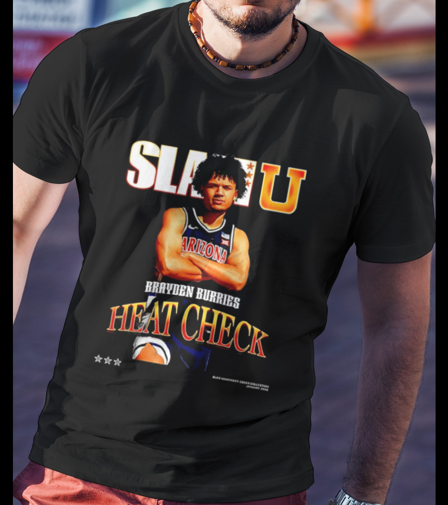 SlamU Brayden Burries Heat Check Arizona Basketball Star T-Shirt