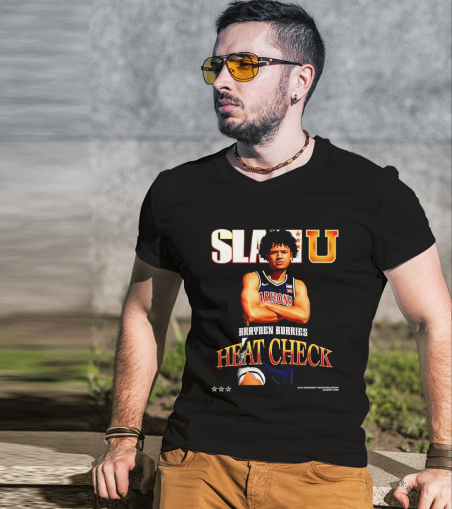 SlamU Brayden Burries Heat Check Arizona Basketball Star T-Shirt