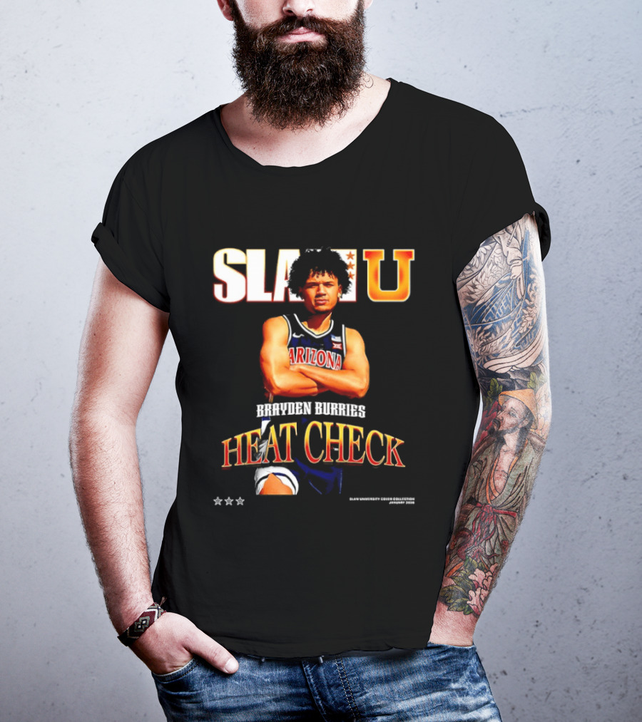 SlamU Brayden Burries Heat Check Arizona Basketball Star T-Shirt