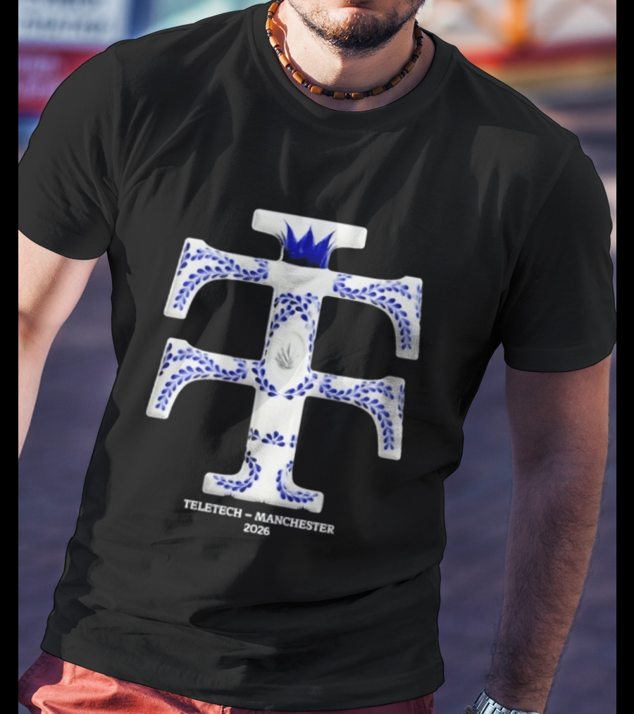 Teletech Manchester 2026 Clase Tezul White Blue Floral T-Shirt