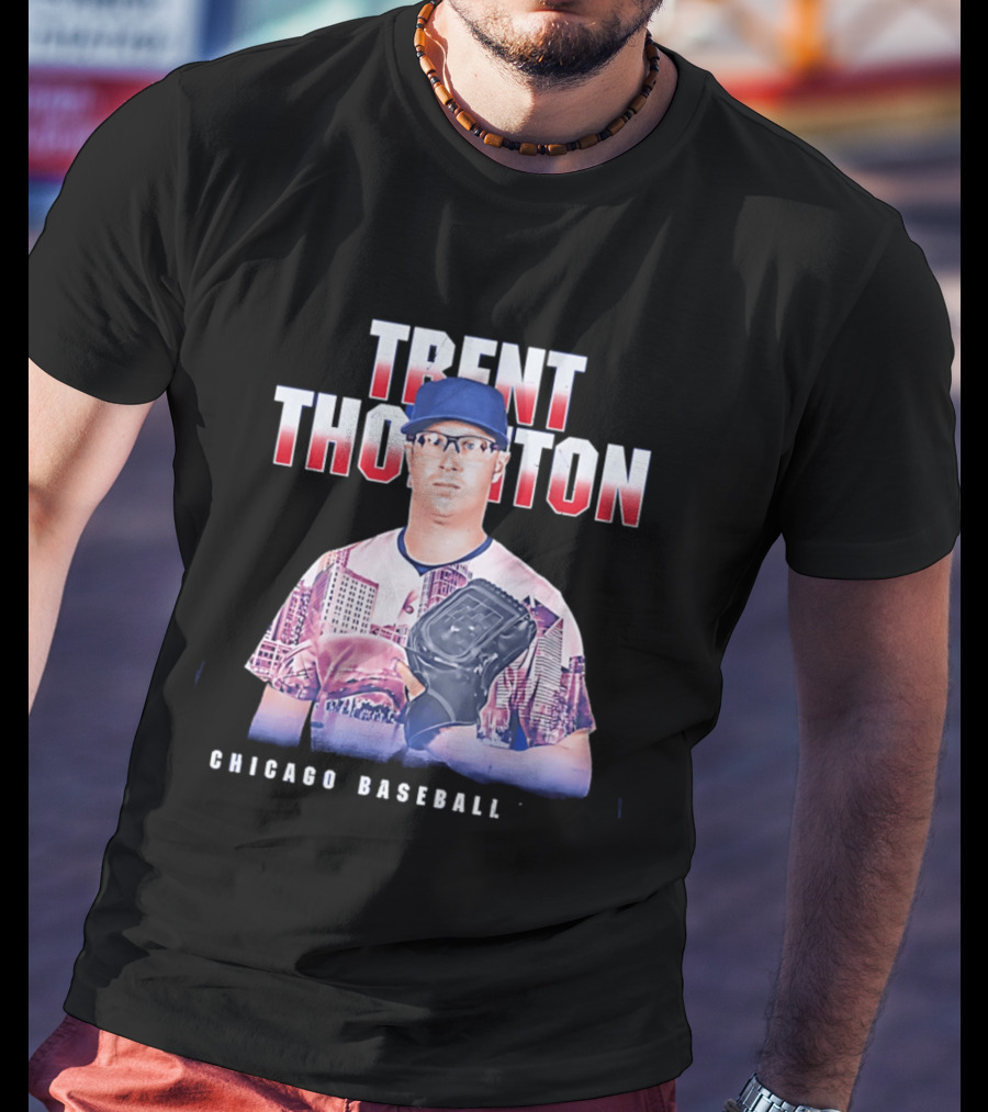 Trent Thornton Chicago Baseball Player Landmark Urban Skyline T-Shirt