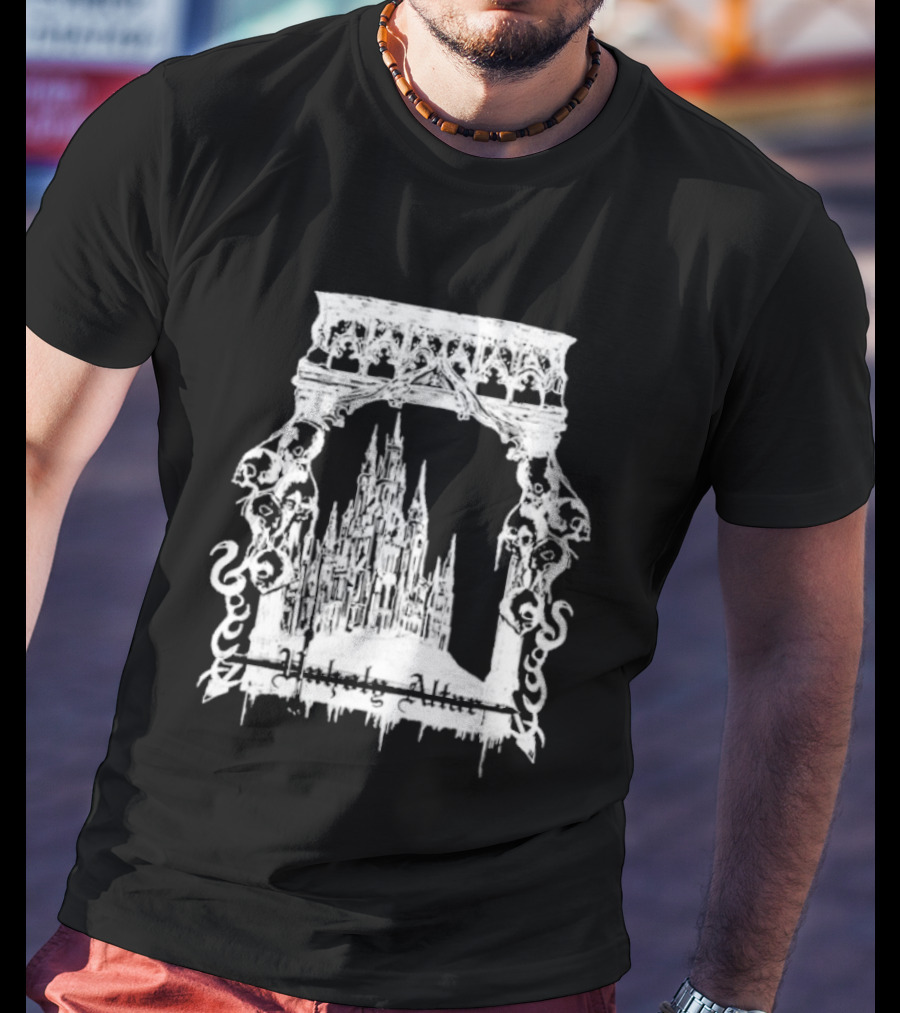 Unholy Altar Castle Gothic Architecture Mysterious Shadows T-Shirt