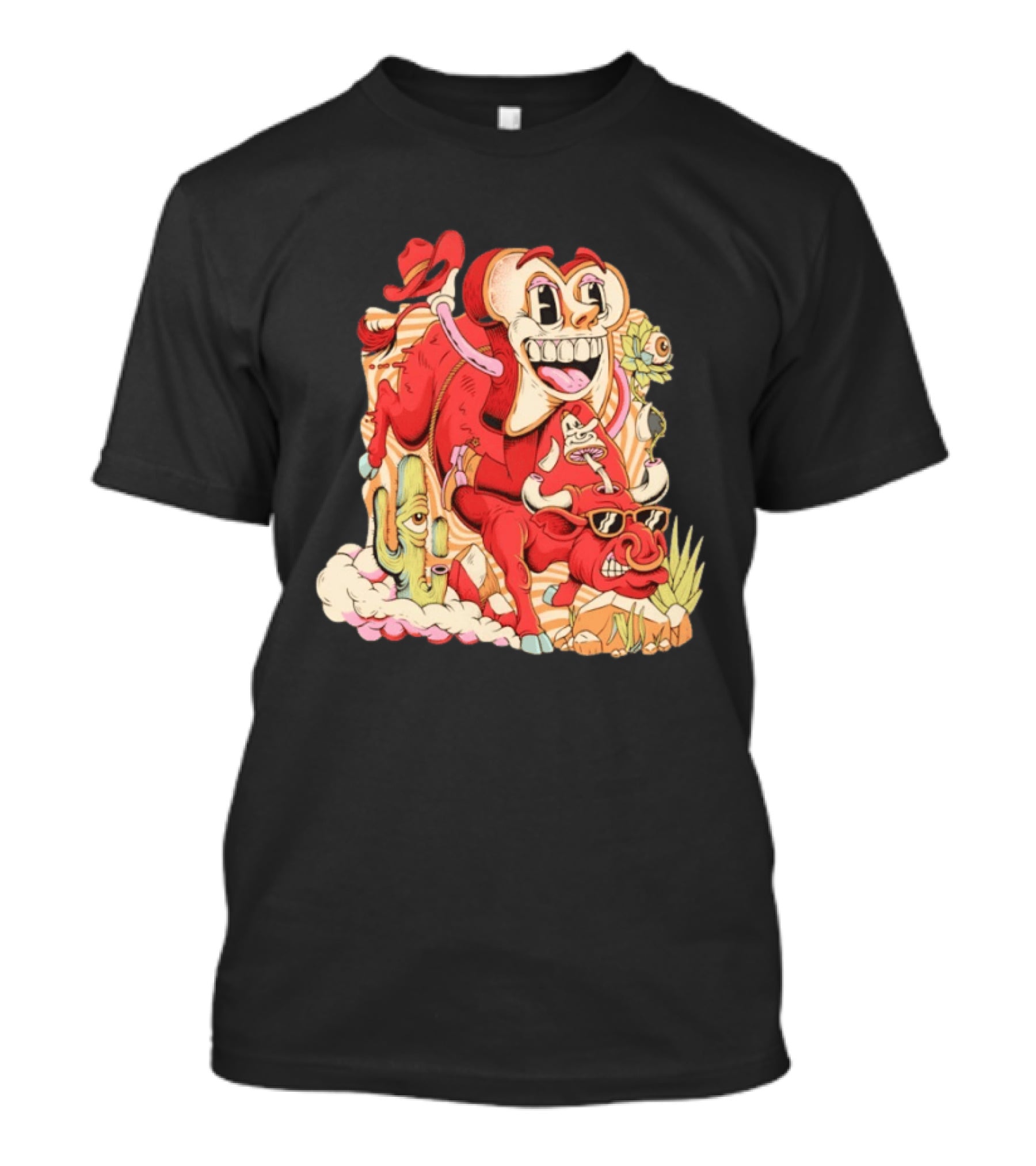 Daily Bread Texas Toast Surreal Cow Cactus Adventure T-Shirt