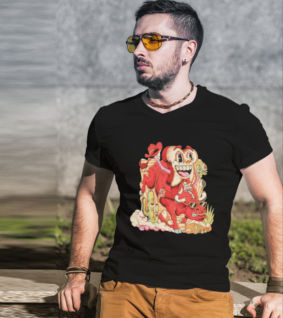 Daily Bread Texas Toast Surreal Cow Cactus Adventure T-Shirt