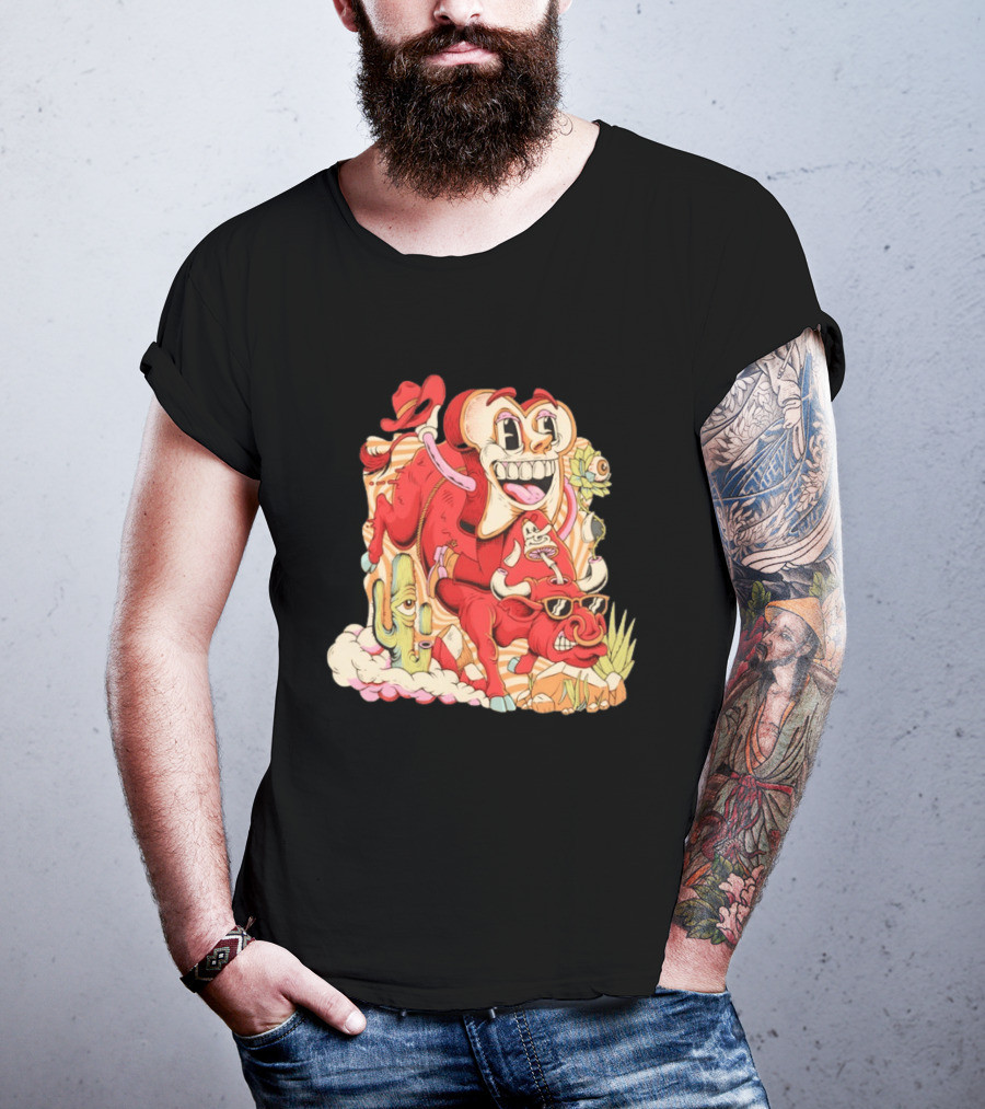 Daily Bread Texas Toast Surreal Cow Cactus Adventure T-Shirt