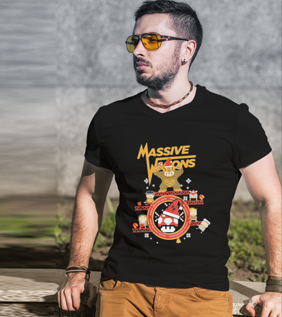Massive Wagons 8bit Xmas Christmas Festive Donkey Kong T-Shirt