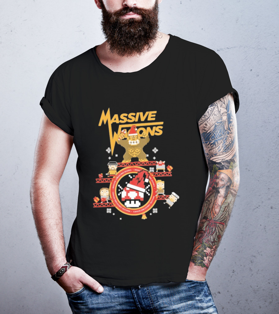 Massive Wagons 8bit Xmas Christmas Festive Donkey Kong T-Shirt