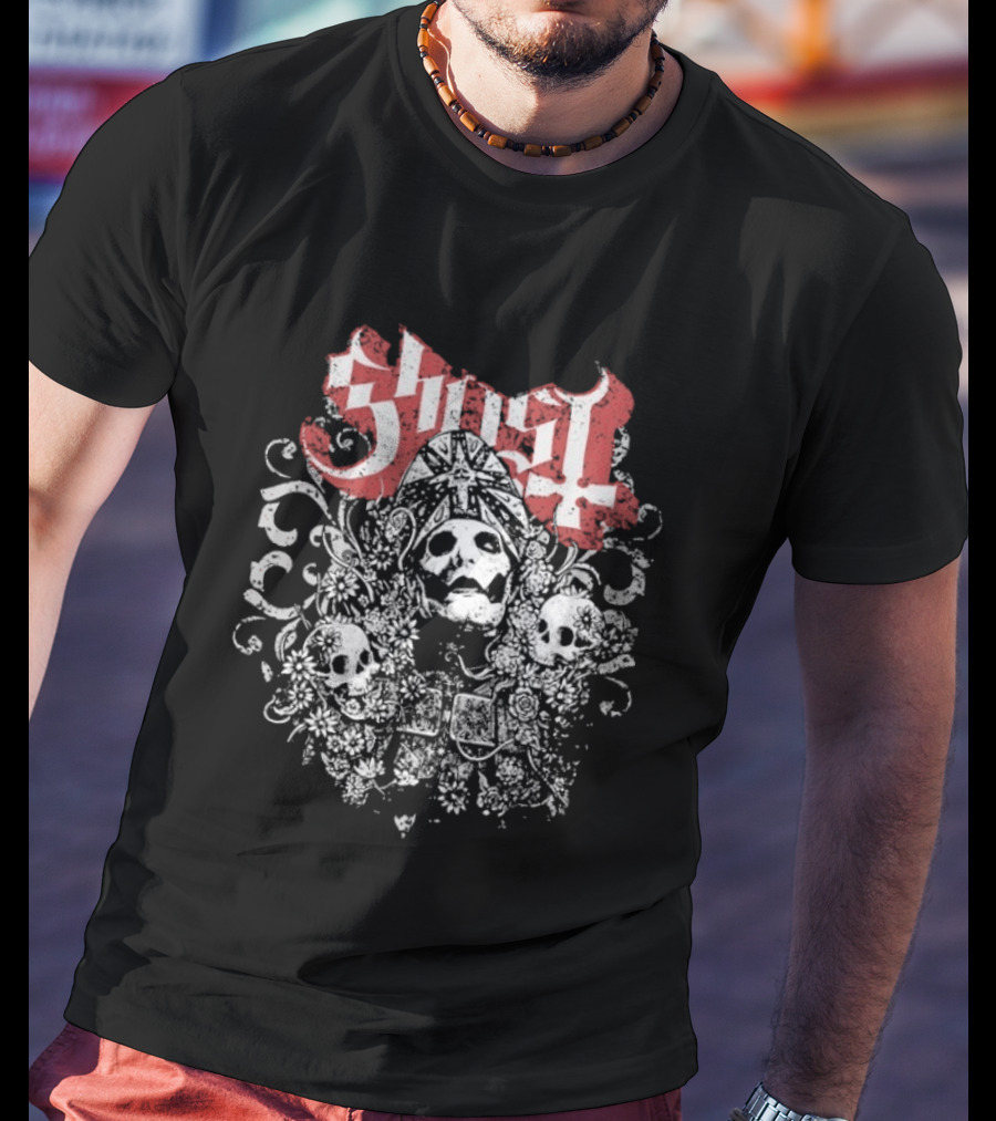 Ghost Papa Emeritus Skull Faces T-Shirt