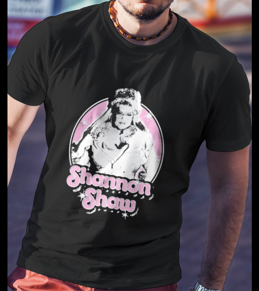 Shannon Shaw Fur Coat Glamour Pink Starry T-Shirt