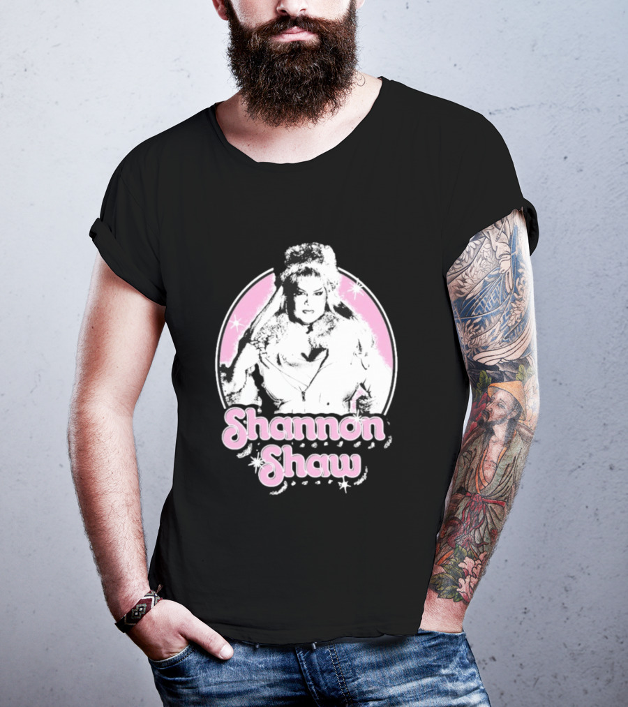 Shannon Shaw Fur Coat Glamour Pink Starry T-Shirt