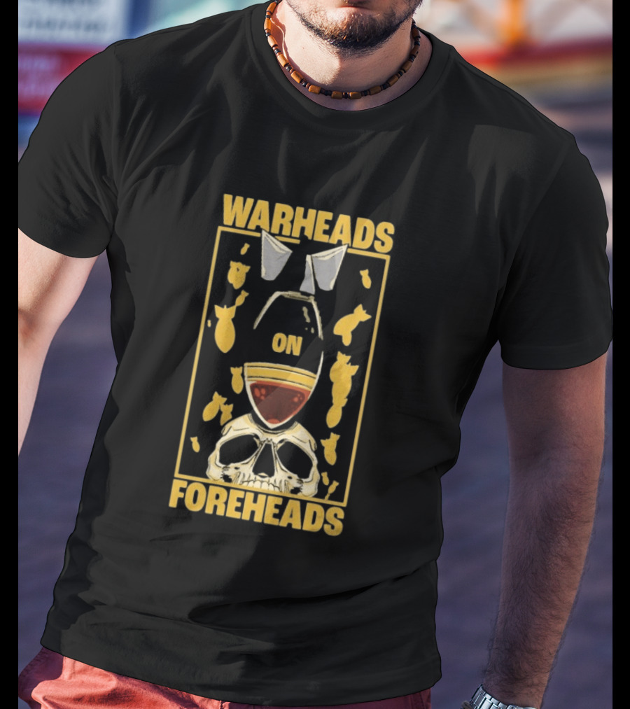 Warheads On Foreheads Skull With Bombs And Paratrooper Wings T-Shirt