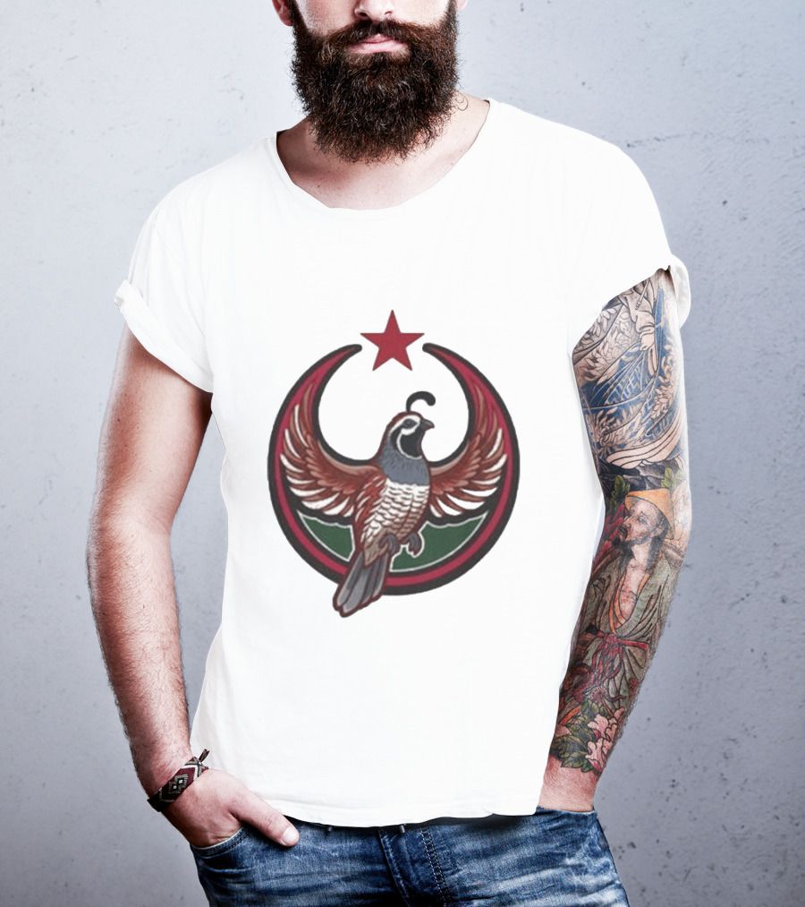 California Quail Rebel Crescent Star T-Shirt