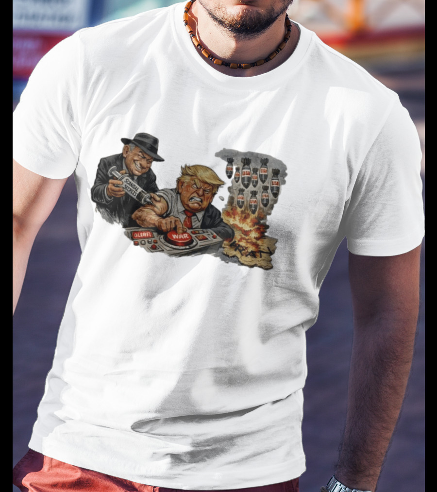 Israel Trump War Trigger US Iran Tensions Satirical Commentary T-Shirt