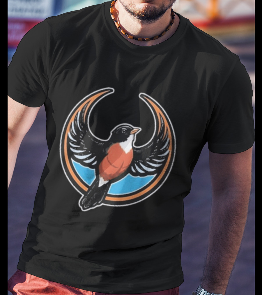 American Robin Rebel Resistance Michigan Wisconsin State Bird T-Shirt