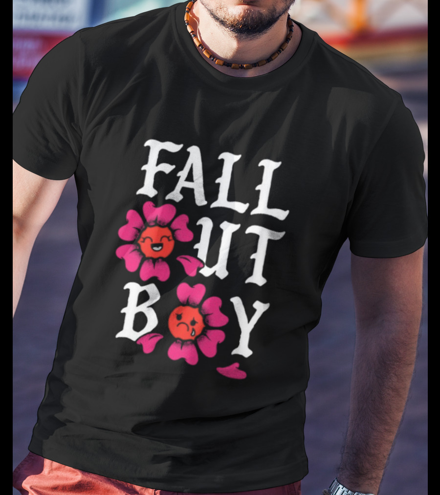 Fall Out Boy Floral Pink Red Flowers T-Shirt