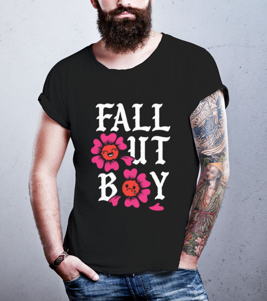 Fall Out Boy Floral Pink Red Flowers T-Shirt