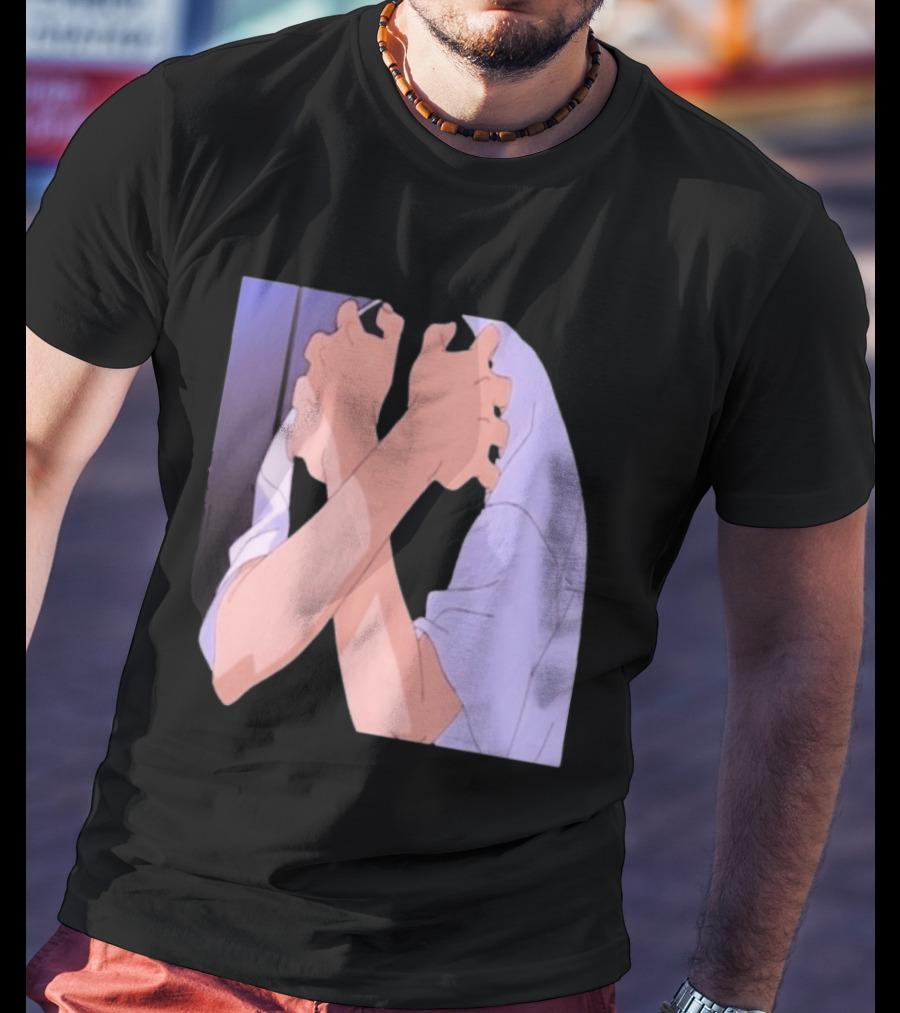 Ikari Shinji Sad Guy Clenched Hands Anime Scene T-Shirt