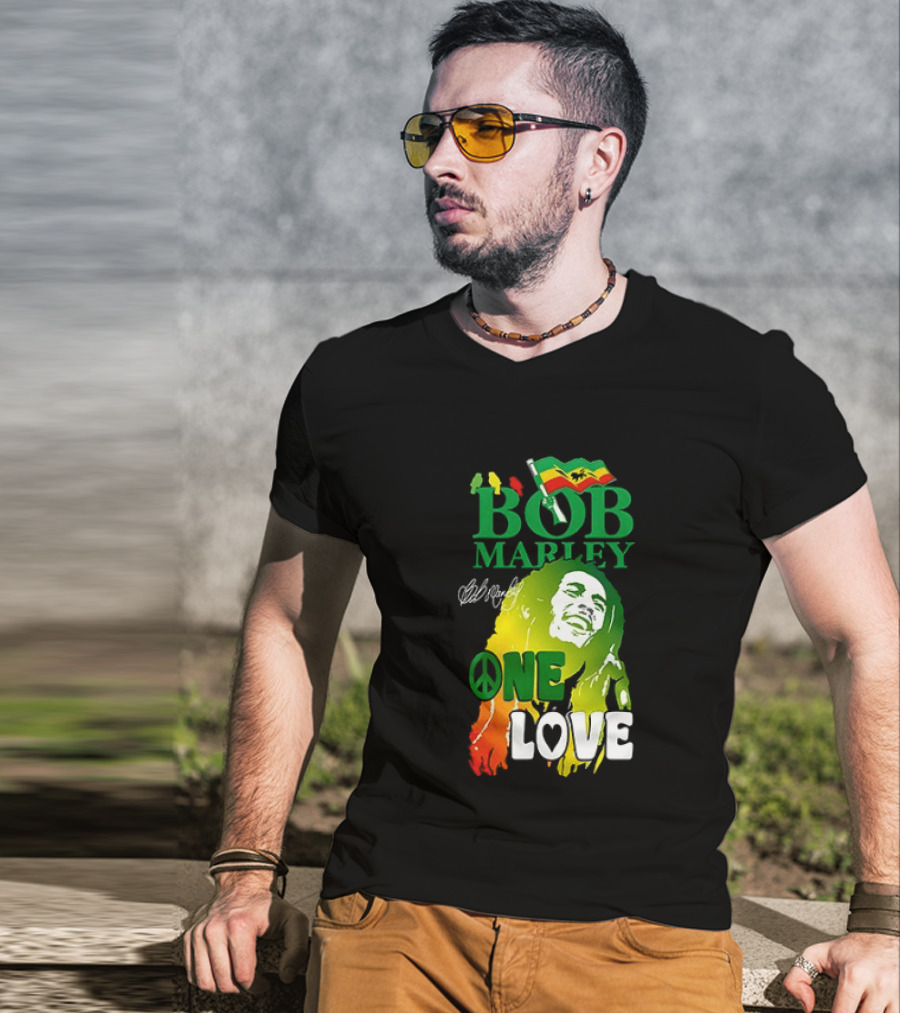 Kansas City Chiefs Bob Marley One Love Peace T-Shirt