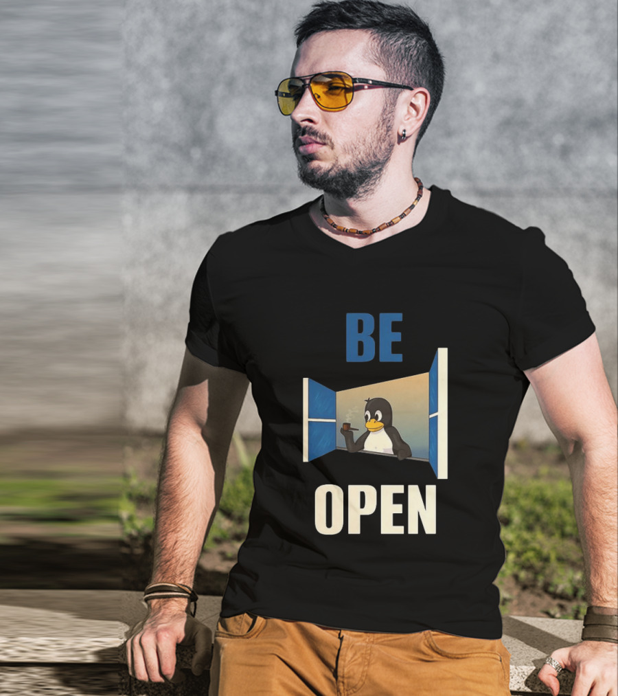 Penguin Be Open Smoking Pipe T-Shirt