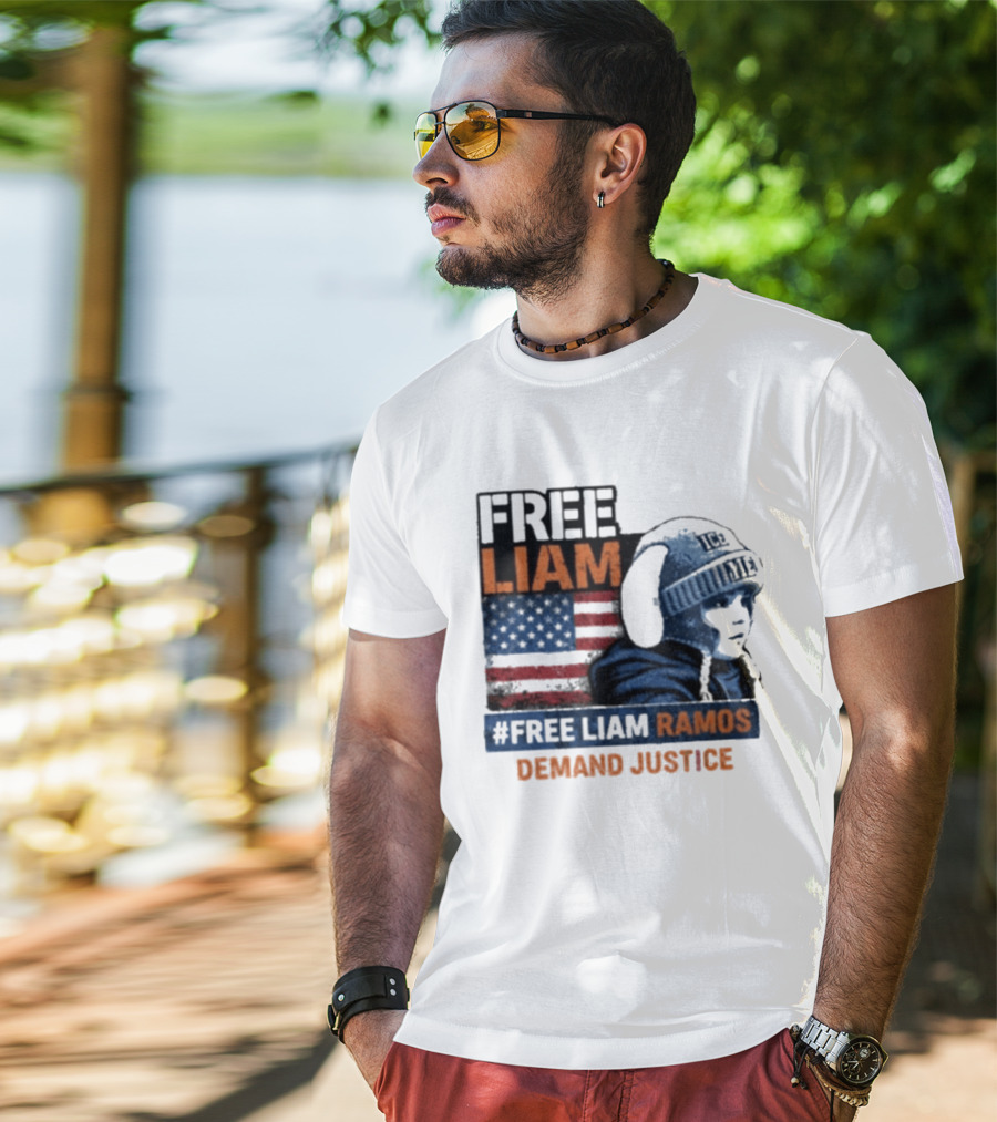 Free Liam Ramos Demand Justice American Flag Ice Hat T-Shirt