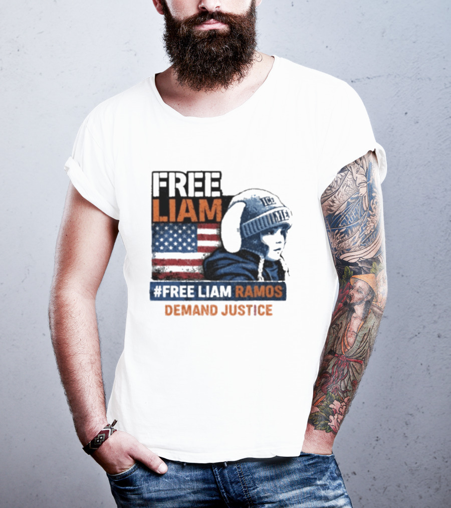 Free Liam Ramos Demand Justice American Flag Ice Hat T-Shirt