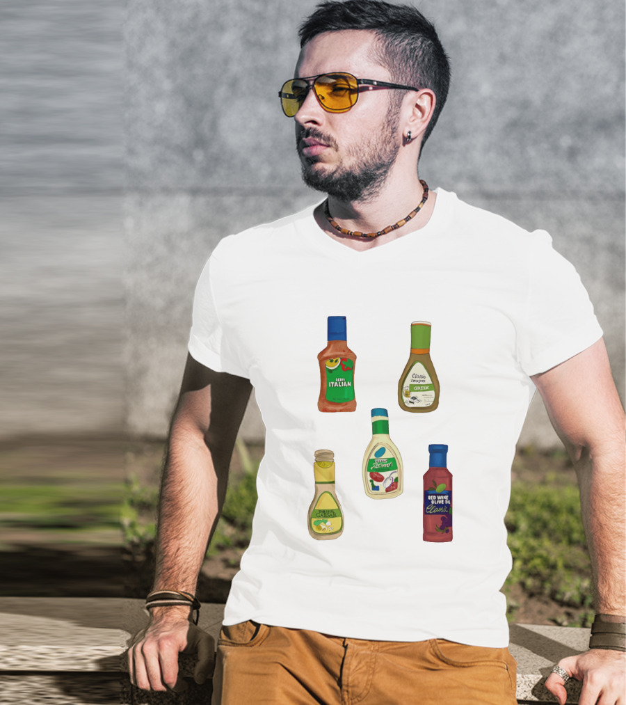 Italian Greek Ranch Caesar Olive Oil Salad Dressing Bottles T-Shirt