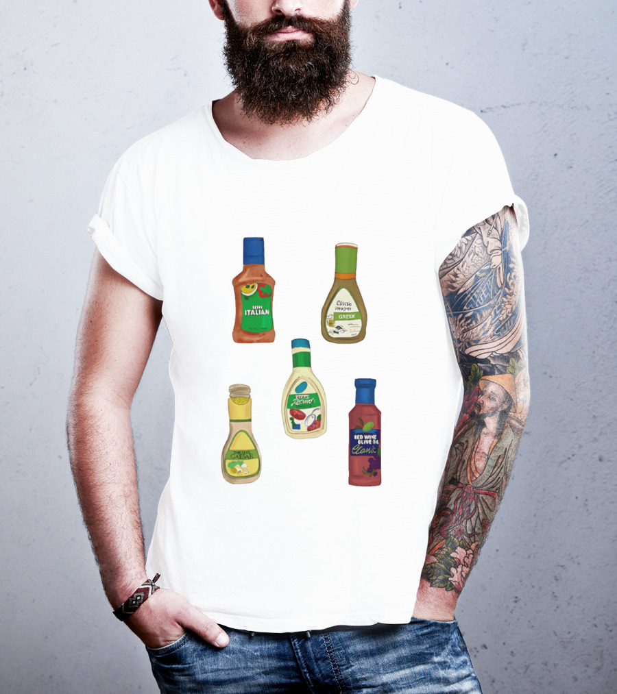 Italian Greek Ranch Caesar Olive Oil Salad Dressing Bottles T-Shirt