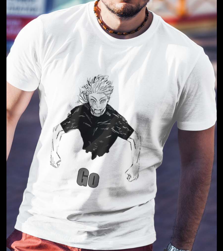 Satoru Gojo Half Body Go Meme Jujutsu Kaisen T-Shirt