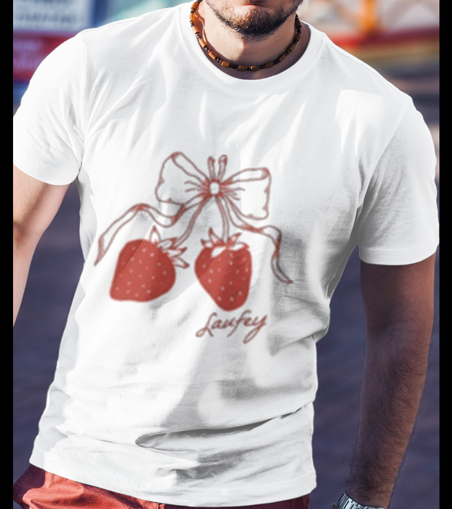 Laufey Strawberry Bow T-Shirt