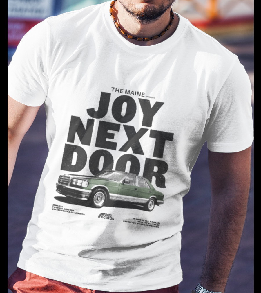 The Maine Joy Next Door Retro Car T-Shirt