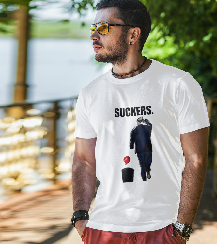 Suckers Trump MAGA Hat Trash Can T-Shirt