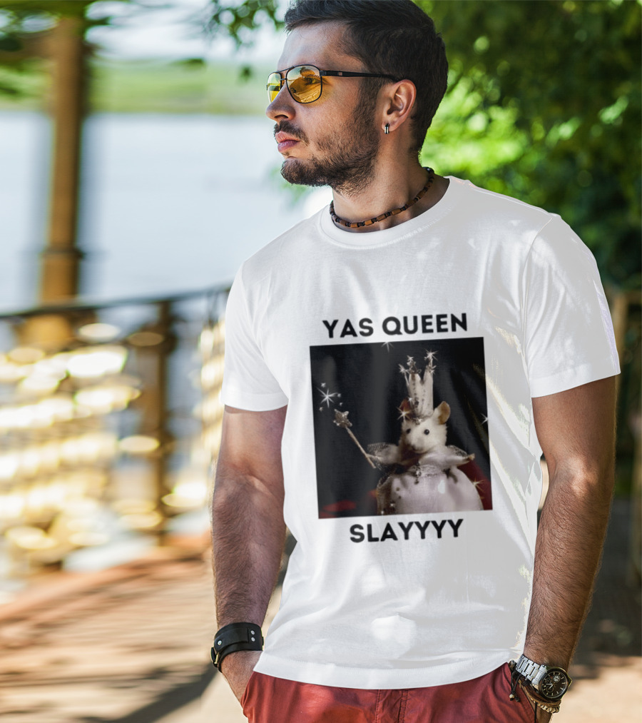 Yas Queen Slayyyy Mouse With Crown And Wand Magic T-Shirt