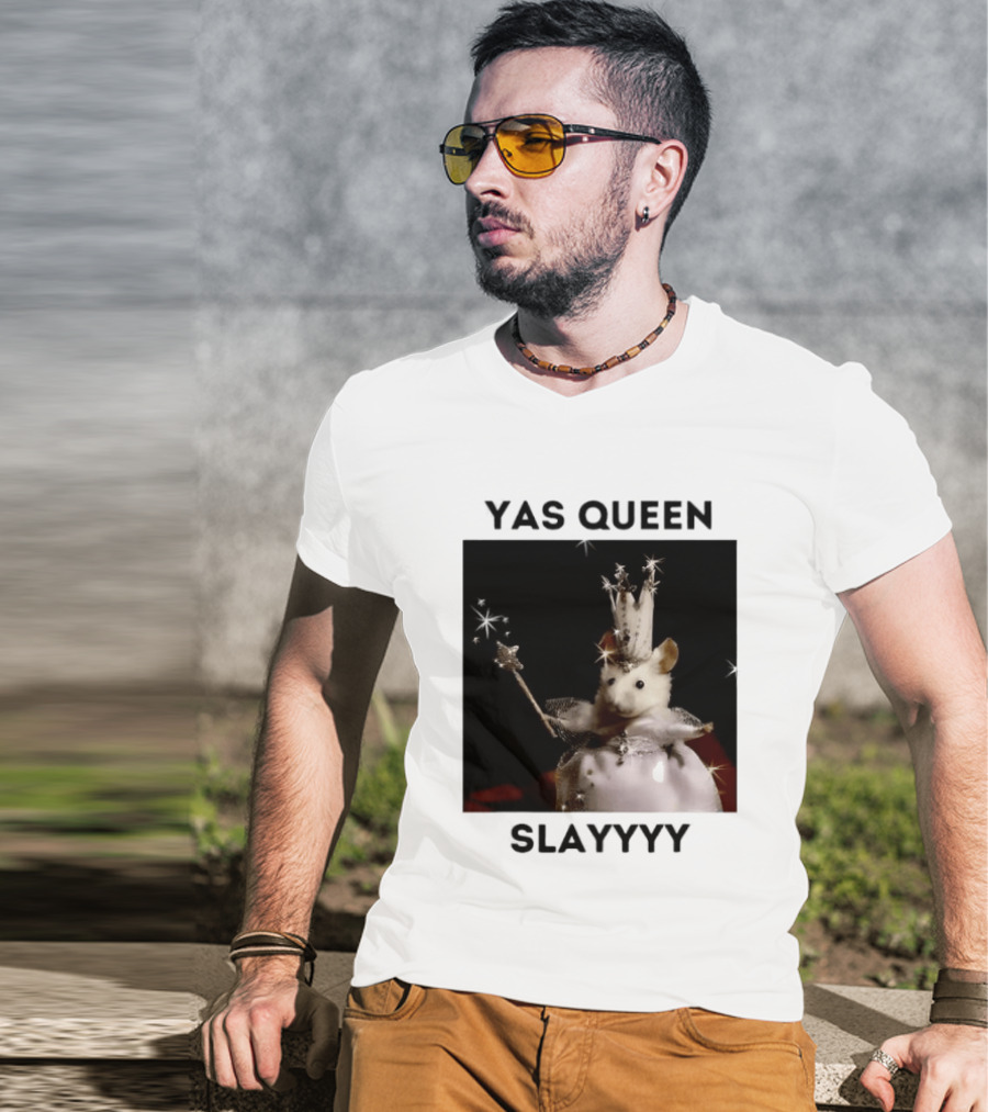 Yas Queen Slayyyy Mouse With Crown And Wand Magic T-Shirt