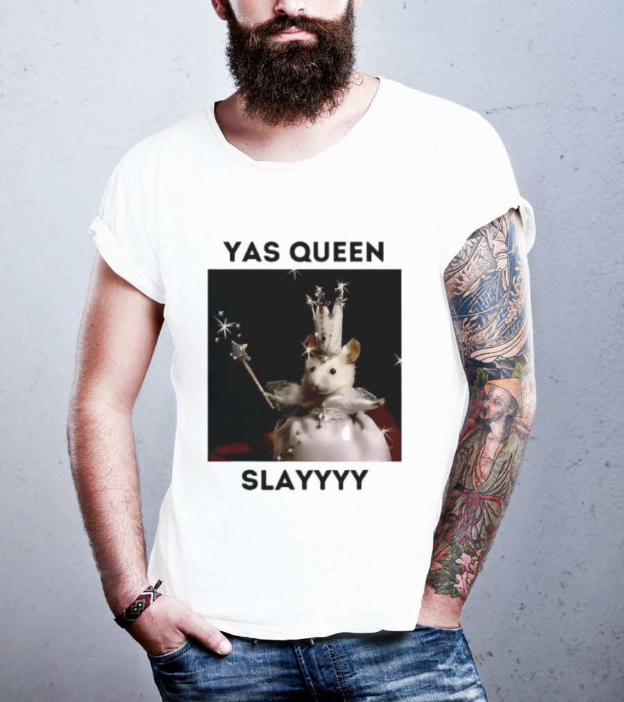 Yas Queen Slayyyy Mouse With Crown And Wand Magic T-Shirt